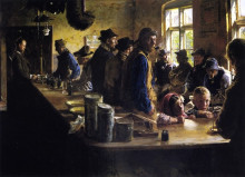 Картина "in the store during a pause from fishing" художника "крёйер педер северин"