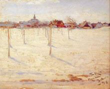 Репродукция картины "hornbaek in winter" художника "крёйер педер северин"