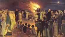 Копия картины "st john&#39;s eve bonfire on skagen&#39;s beach" художника "крёйер педер северин"