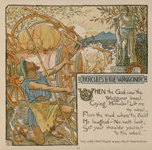 Репродукция картины "an illustration of the fable of hercules and the wagoner" художника "крейн уолтер"