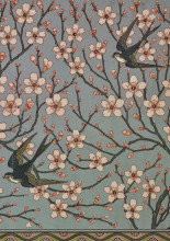 Репродукция картины "almond blossom and swallow (wallpaper design)" художника "крейн уолтер"