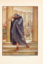 Репродукция картины "he lefts assembly, hiding his face in his cloak" художника "крейн уолтер"