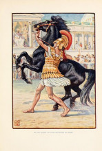 Репродукция картины "he ran toward the horse and seized the bridle" художника "крейн уолтер"