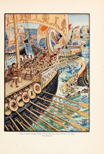 Картина "ship dashed against ship, till the persian army dead strewed the deep like flowers" художника "крейн уолтер"