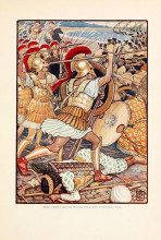 Репродукция картины "they crashed into persian army with tremendous force" художника "крейн уолтер"
