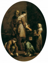 Копия картины "interior with a family of peasants" художника "креспи джузеппе мария"