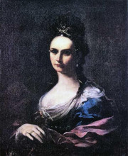 Репродукция картины "portrait of a lady" художника "креспи джузеппе мария"