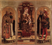 Репродукция картины "triptych of camerino" художника "кривелли карло"