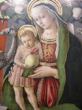 Копия картины "madonna&#160;enthroned with&#160;donor&#160;(detail)" художника "кривелли карло"