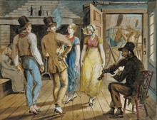 Репродукция картины "merrymaking at a wayside inn" художника "криммел джон льюис"