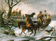 Копия картины "the sleighing frolic" художника "криммел джон льюис"