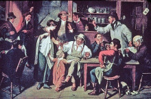 Репродукция картины "the village tavern" художника "криммел джон льюис"