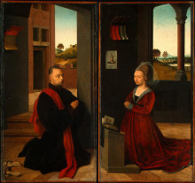 Репродукция картины "portrait of a male and female donor" художника "кристус петрус"