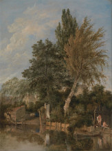Копия картины "boys bathing on the river wensum, norwich" художника "кром джон"