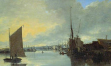 Репродукция картины "yarmouth harbour - evening" художника "кром джон"