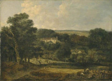 Картина "view near norwich with harvesters" художника "кром джон"