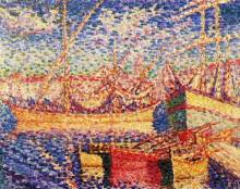 Репродукция картины "boats in the port of st. tropez" художника "кросс анри эдмон"