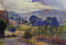 Картина "cabasson landscape (study)" художника "кросс анри эдмон"