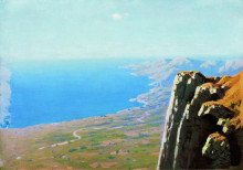 Репродукция картины "берег моря со скалой" художника "куинджи архип"