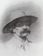 Копия картины "мужская голова в соломенной шляпе" художника "куинджи архип"