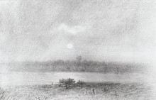 Репродукция картины "лунная ночь на реке" художника "куинджи архип"