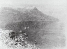 Репродукция картины "горы на берегу" художника "куинджи архип"