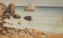 Копия картины "скалистый морской берег. крым" художника "куинджи архип"