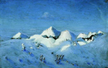 Копия картины "зима" художника "куинджи архип"