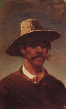Репродукция картины "голова крестьянина-украинца в соломенной шляпе" художника "куинджи архип"