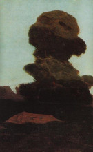 Репродукция картины "дерево на фоне вечернего неба" художника "куинджи архип"