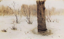 Репродукция картины "зима. оттепель" художника "куинджи архип"