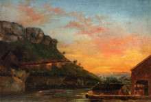 Репродукция картины "долина реки лу" художника "курбе гюстав"