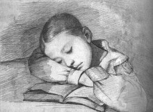 Картина "портрет жюльетты курбе как спящего ребенка" художника "курбе гюстав"