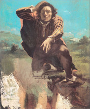 Картина "мужчина, обезумевший от страха" художника "курбе гюстав"