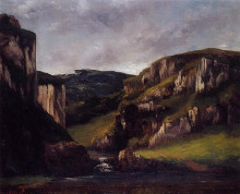 Копия картины "скалы близ орнана" художника "курбе гюстав"