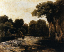 Репродукция картины "плотины на лу" художника "курбе гюстав"