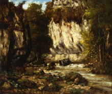 Копия картины "река и утес" художника "курбе гюстав"