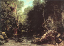 Репродукция картины "скалистая долина реки" художника "курбе гюстав"