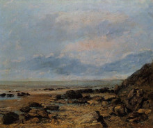 Копия картины "скалистое побережье" художника "курбе гюстав"