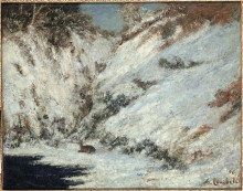 Репродукция картины "снежный пейзаж в юре" художника "курбе гюстав"
