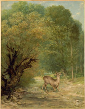 Репродукция картины "загнаный олень. весна" художника "курбе гюстав"