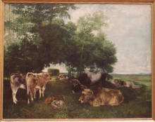 Копия картины "отдых в период сбора урожая (горы ду)" художника "курбе гюстав"