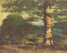 Картина "пейзаж с деревом" художника "курбе гюстав"