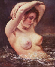 Картина "женщина в волнах (купальщица)" художника "курбе гюстав"