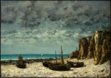 Копия картины "лодки на побережье, этрета" художника "курбе гюстав"