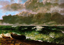 Копия картины "бурное море" художника "курбе гюстав"