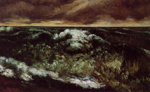 Репродукция картины "сердитое море" художника "курбе гюстав"