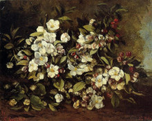Копия картины "ветка цветущей яблони" художника "курбе гюстав"
