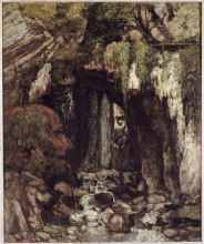 Репродукция картины "гигантская пещера в сайоне (швейцария)" художника "курбе гюстав"