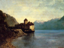 Копия картины "шильонский замок (замок шийон)" художника "курбе гюстав"